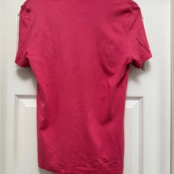 Tory Burch Ruffled Button-Up Pink Polo - Picture 3 of 3